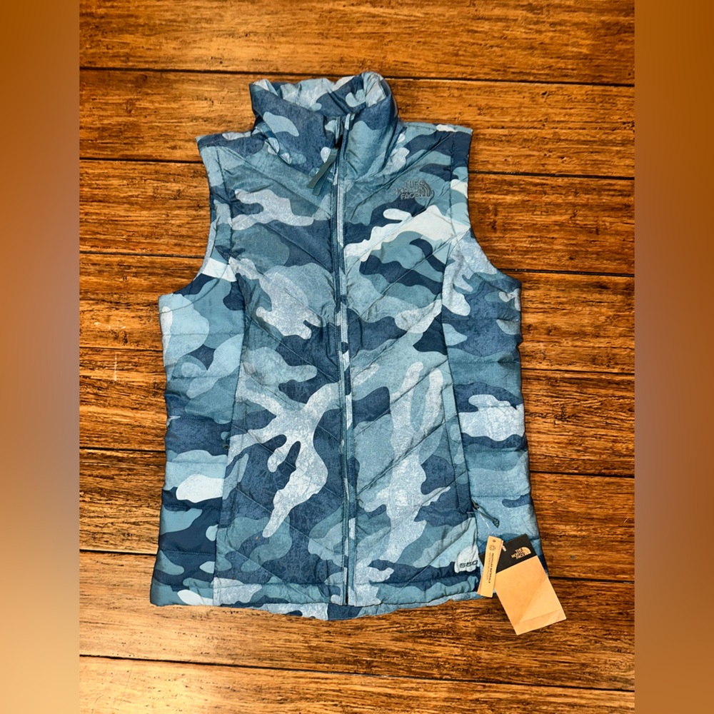 The North Face Alpz 2.0 down puffer vest Blue Camo Mallard Small